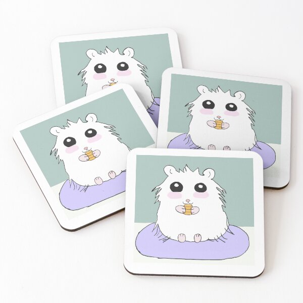 Item preview, Kawaii White Longhair Hamster with Carrot designed and sold by Najomiartstudio.