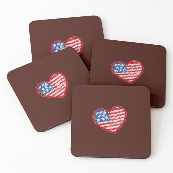 Item preview, Hand Drawn American Flag Heart – Patriotic USA Love Illustration designed and sold by VelvetSkyStudio.