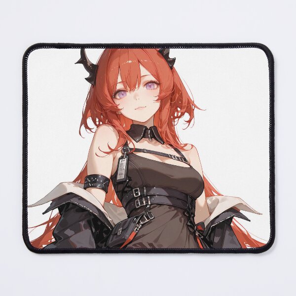 Item preview, Prelude Surtr Arknights Black Dress Sitting Pose Anime Girl designed and sold by CarlosBender.