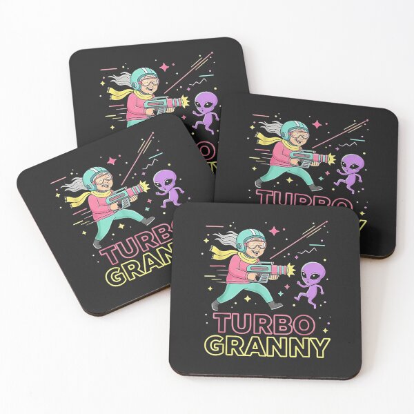 Item preview, Turbo Granny T-Shirt | Funny Sci-Fi Grandma vs Alien Cartoon | Retro Comic Style Graphic Tee designed and sold by ZyxDes.