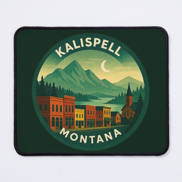 Item preview, Kalispell Montana USA Vintage Travel  designed and sold by Thistle-TShop.