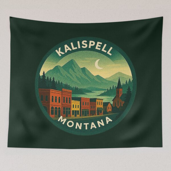Item preview, Kalispell Montana USA Vintage Travel  designed and sold by Thistle-TShop.