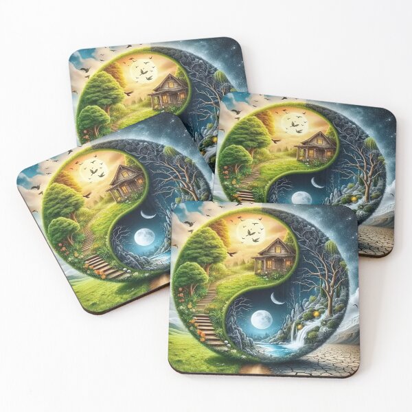 Item preview, Yin Yang Landscape – Day and Night Harmony designed and sold by AmetistLight.