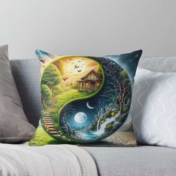 Item preview, Yin Yang Landscape – Day and Night Harmony designed and sold by AmetistLight.