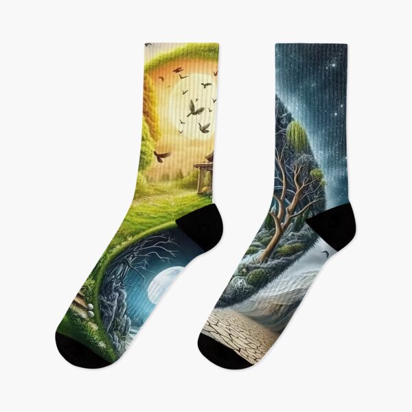 Item preview, Yin Yang Landscape – Day and Night Harmony designed and sold by AmetistLight.