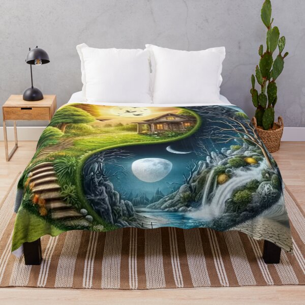 Item preview, Yin Yang Landscape – Day and Night Harmony designed and sold by AmetistLight.