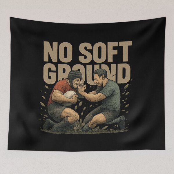 Item preview, No Soft Ground - Explosive Rugby Impact Illustration designed and sold by MKreative Studio.