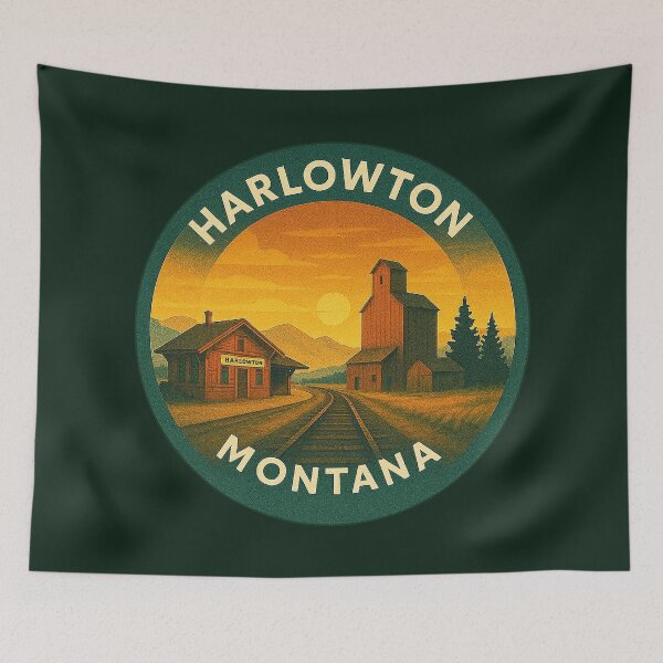 Item preview, Harlowton Montana USA Vintage Travel  designed and sold by Thistle-TShop.