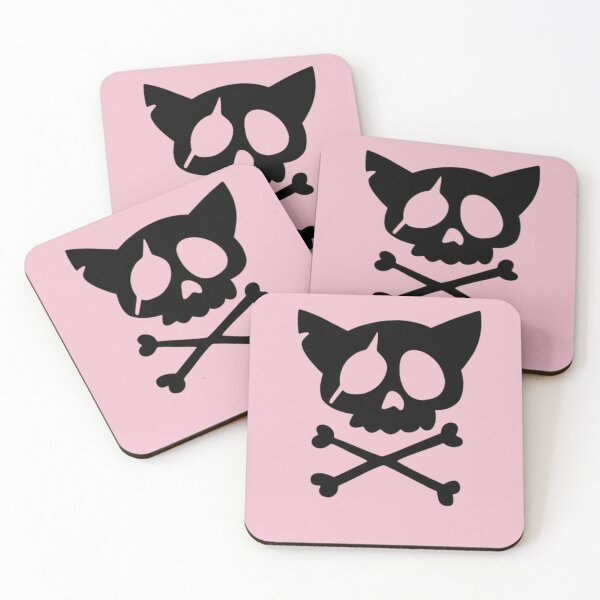 Item preview, Pink Cat Skull and Crossbones Graphic designed and sold by kyokyyosei.