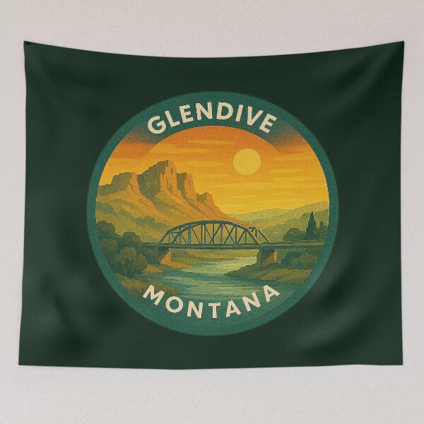 Item preview, Glendive Montana USA Vintage Travel  designed and sold by Thistle-TShop.