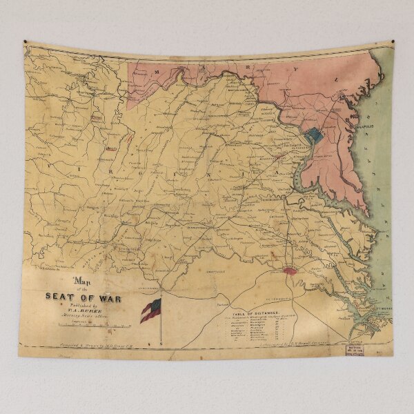 Item preview, Map of the Seat of War, Virginia & Maryland (1861) designed and sold by allhistory.