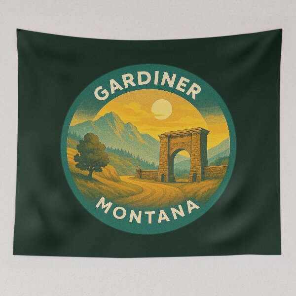 Item preview, Gardiner Montana USA Vintage Travel  designed and sold by Thistle-TShop.
