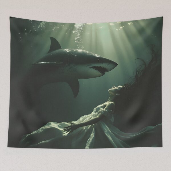Item preview, Surreal Underwater Scene with Shark designed and sold by EliDigitalArts.