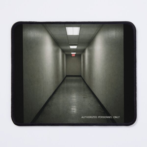 Item preview, AUTHORIZED PERSONNEL ONLY – Liminal Hallway Wall Art Print designed and sold by POD DYNASTY.