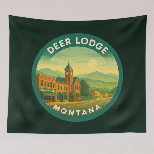 Item preview, Deer Lodge Montana USA Vintage Travel  designed and sold by Thistle-TShop.