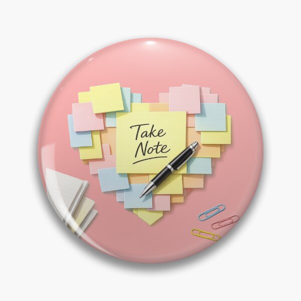 Item preview, Take Note Heart – Office Supplies Valentine Pun designed and sold by PunchDrop.