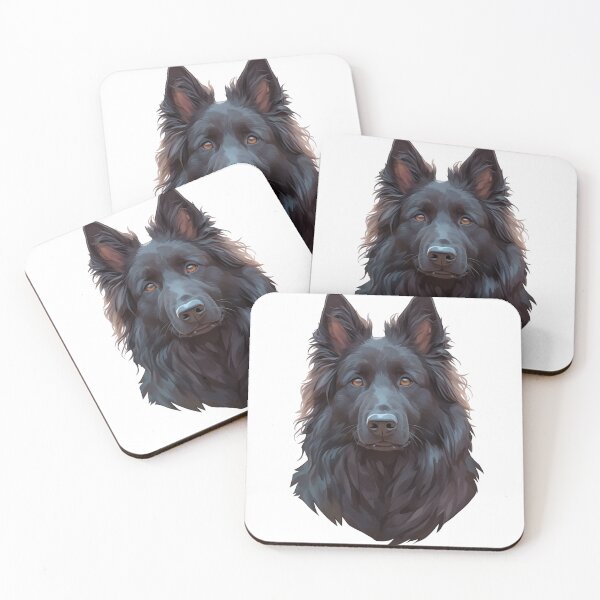 Item preview, Black Belgian Sheepdog Portrait designed and sold by SMARTKIT  DESIGNAGENCY.