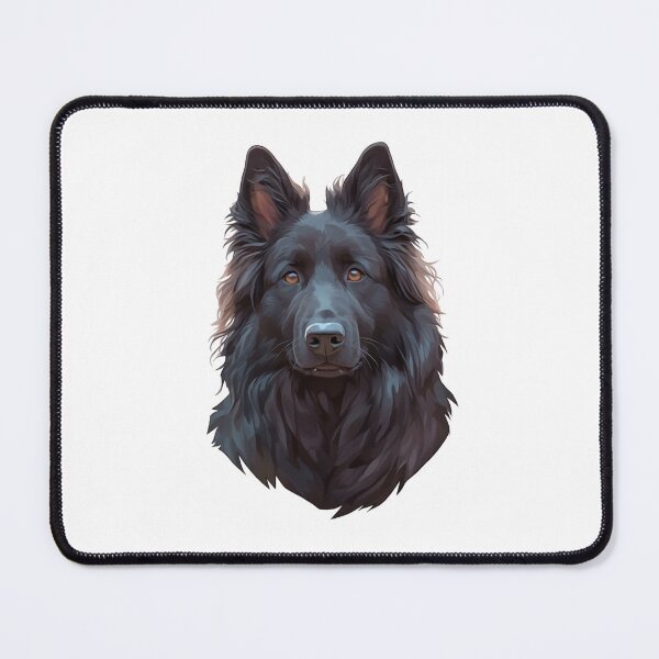 Item preview, Black Belgian Sheepdog Portrait designed and sold by SMARTKIT DESIGNAGENCY.