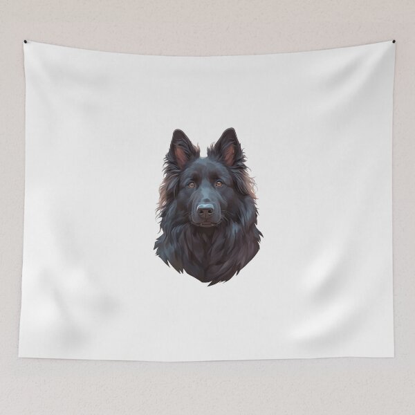 Item preview, Black Belgian Sheepdog Portrait designed and sold by SMARTKIT  DESIGNAGENCY.