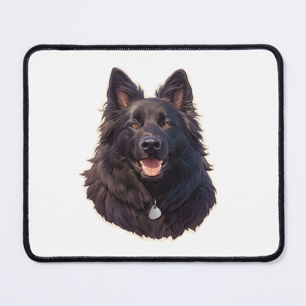 Item preview, Black Belgian Sheepdog Portrait designed and sold by SMARTKIT DESIGNAGENCY.
