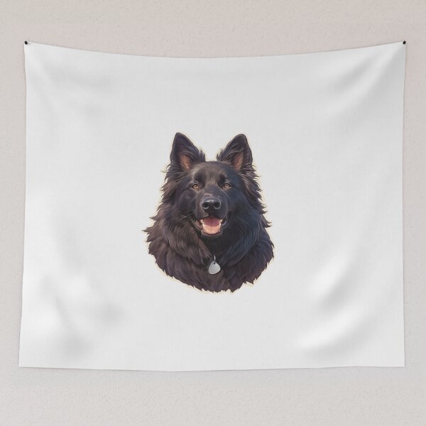 Item preview, Black Belgian Sheepdog Portrait designed and sold by SMARTKIT  DESIGNAGENCY.