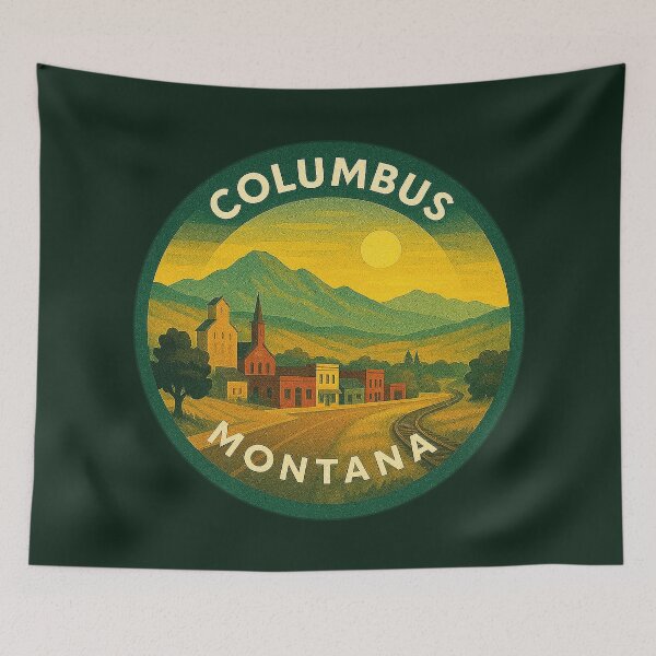 Item preview, Columbus Montana USA Vintage Travel  designed and sold by Thistle-TShop.
