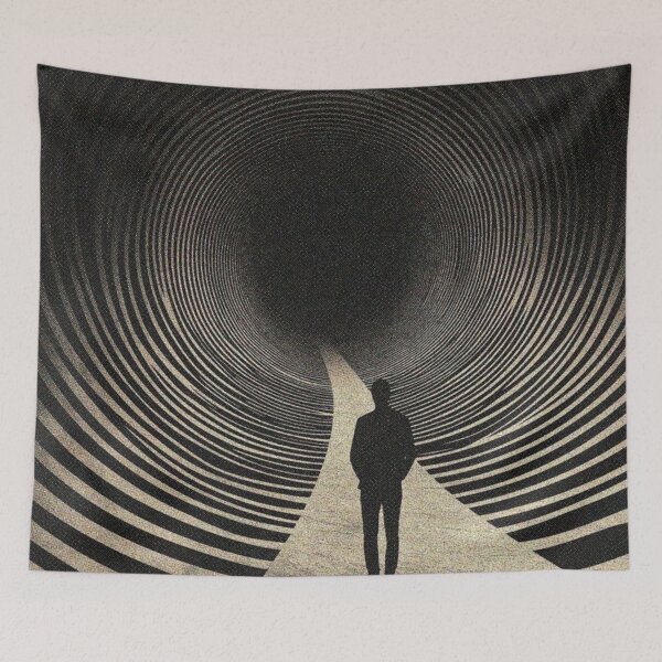 Item preview, Into the Unknown | Surreal Tunnel Silhouette Art | Existential Aesthetic designed and sold by Grind107.