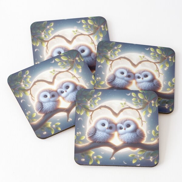 Item preview, Moonlight Owls – Valentine’s Day Love Illustration designed and sold by Dogandesighn.