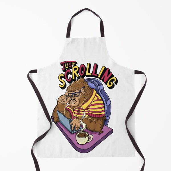 Item preview, Just Scrolling – Nerd Gorilla Cartoon Illustration designed and sold by Well Gama Studio.