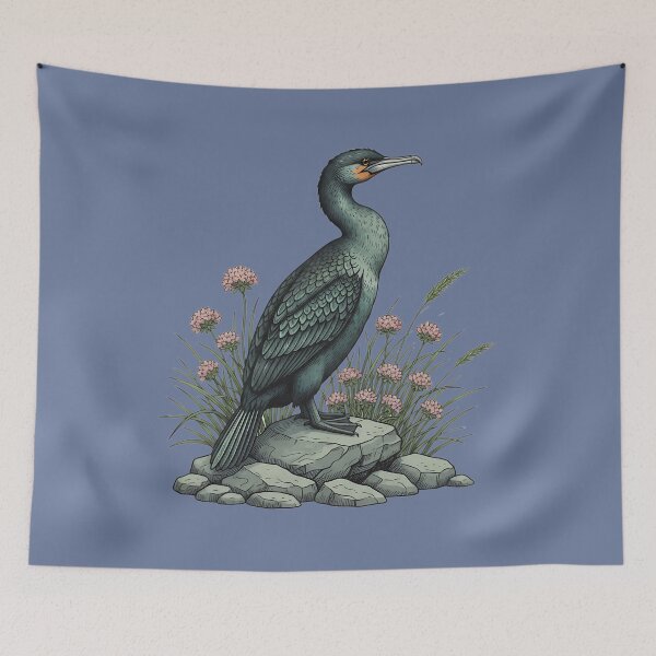 Item preview, Coastal Vintage Double Crested Cormorant  designed and sold by BirdsnStuff.
