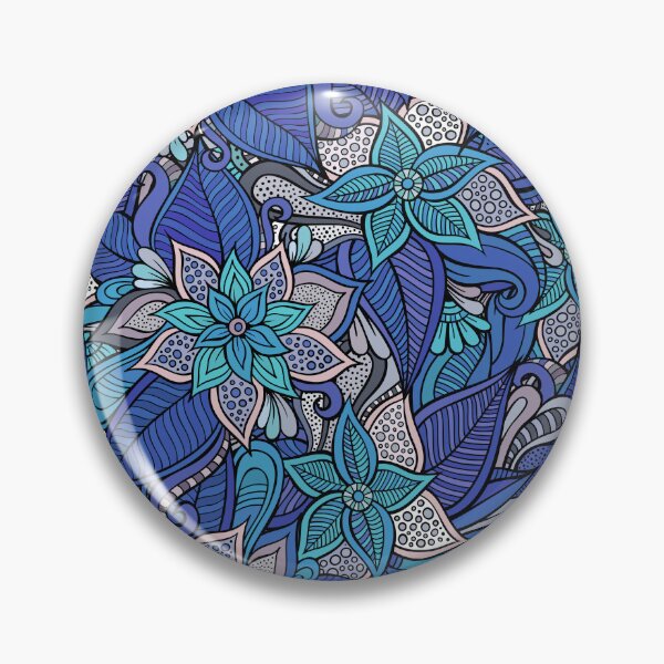 Item preview, Serene Botanical Bloom – Blue, Green & White Floral Harmony designed and sold by Fouziaart08.