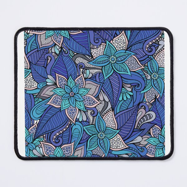 Item preview, Serene Botanical Bloom – Blue, Green & White Floral Harmony designed and sold by Fouziaart08.