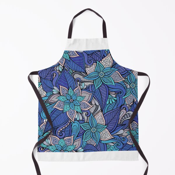 Item preview, Serene Botanical Bloom – Blue, Green & White Floral Harmony designed and sold by Fouziaart08.