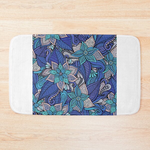 Item preview, Serene Botanical Bloom – Blue, Green & White Floral Harmony designed and sold by Fouziaart08.