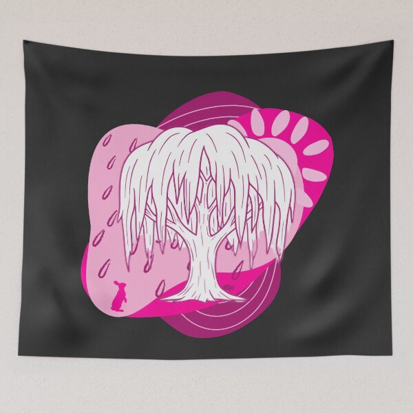 Item preview, Cute Cottagecore Pink Weeping Willow Tree Rabbit designed and sold by Brinkenburger.
