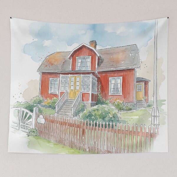 Item preview, Katthult Sweeden – Watercolor Style with name designed and sold by clausbjoern.