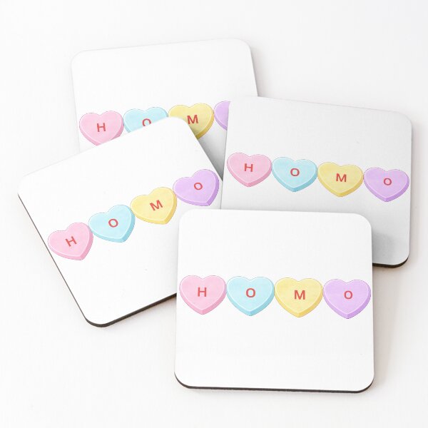 Item preview, HOMO Candy Hearts Sticker – Queer Valentine Conversation Hearts designed and sold by MPForet.