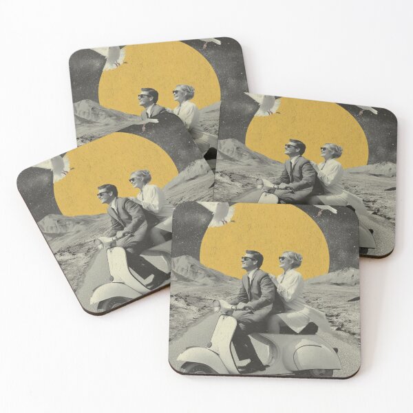 Item preview, Golden Horizon Ride | Retro Surreal Collage Art | Vintage Dreamscape designed and sold by Grind107.
