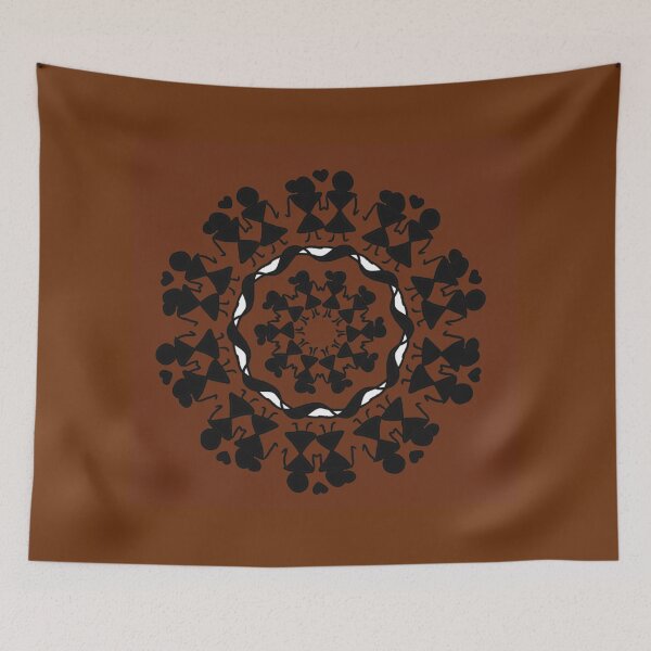 Item preview, Warli Circle Dance – Traditional Tribal Folk Art Pattern designed and sold by MysticPurpleHue.