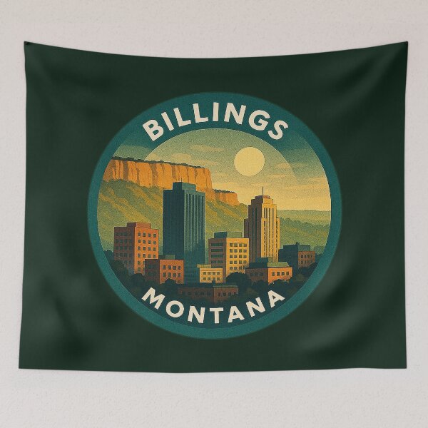 Item preview, Billings Montana USA Vintage Travel  designed and sold by Thistle-TShop.