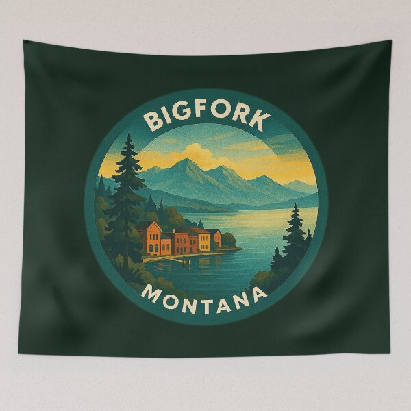 Item preview, Bigfork Montana USA Vintage Travel  designed and sold by Thistle-TShop.