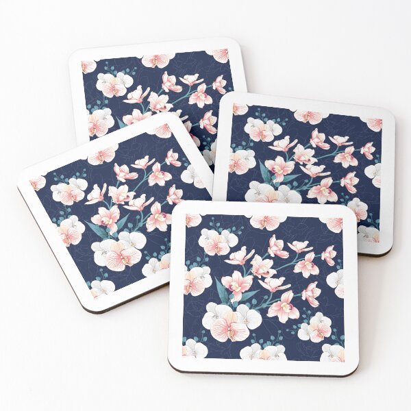 Item preview, Blue Blossom Dream – Pink Floral Pattern on Blue Background designed and sold by Fouziaart08.