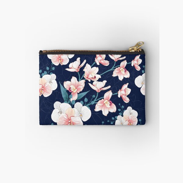 Item preview, Blue Blossom Dream – Pink Floral Pattern on Blue Background designed and sold by Fouziaart08.
