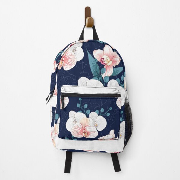 Item preview, Blue Blossom Dream – Pink Floral Pattern on Blue Background designed and sold by Fouziaart08.