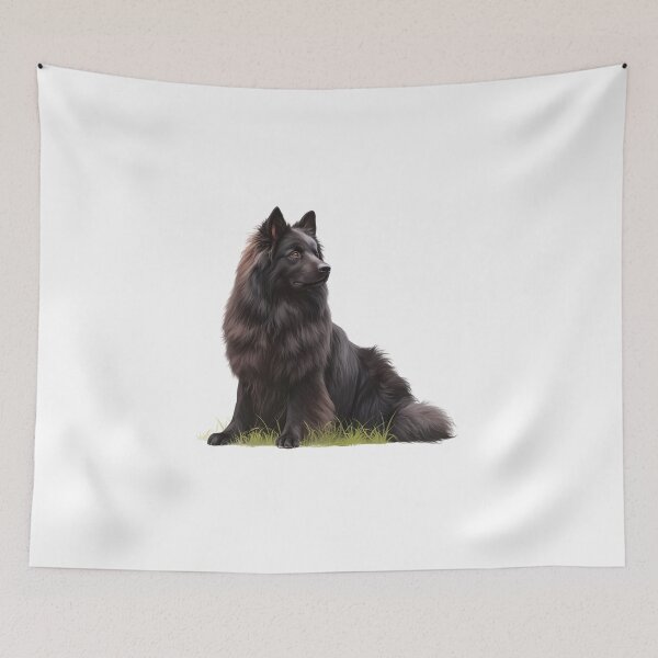 Item preview, Black Belgian Sheepdog Portrait designed and sold by SMARTKIT  DESIGNAGENCY.