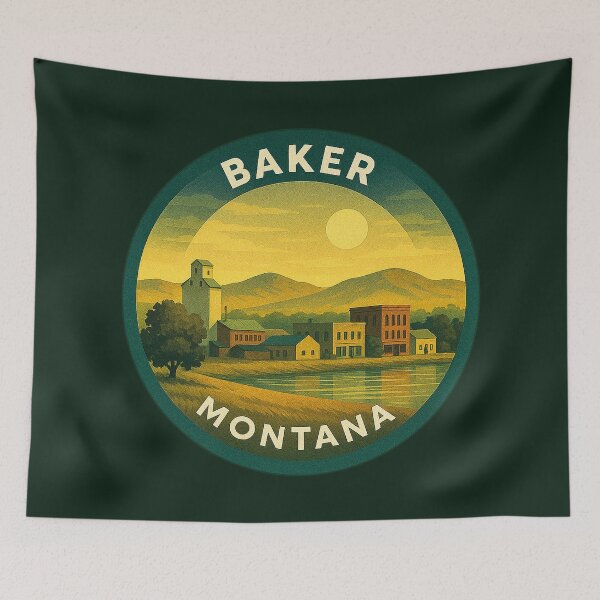 Item preview, Baker Montana USA Vintage Travel  designed and sold by Thistle-TShop.