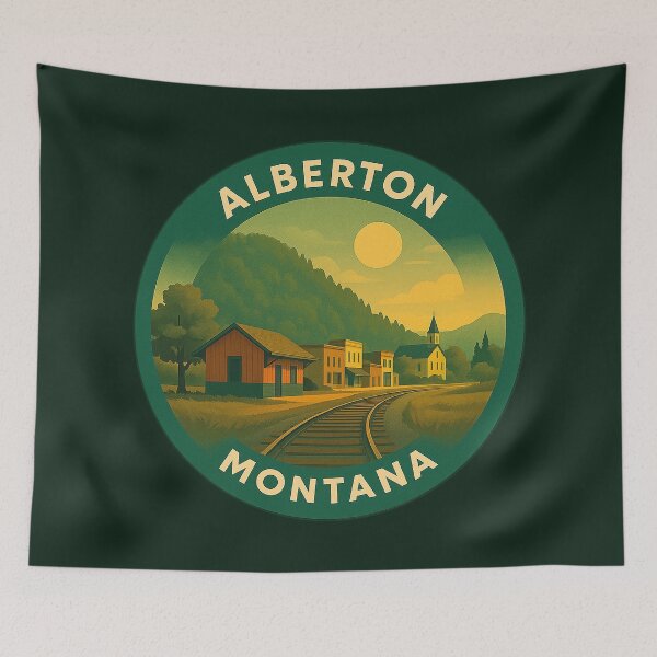 Item preview, Alberton Montana USA Vintage Travel  designed and sold by Thistle-TShop.
