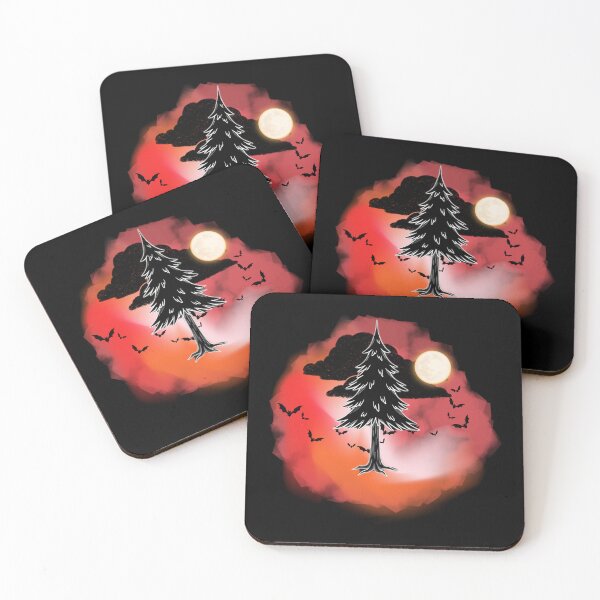 Item preview, Gothic Blood Moon Pine Tree Bats Spooky Halloween designed and sold by Brinkenburger.