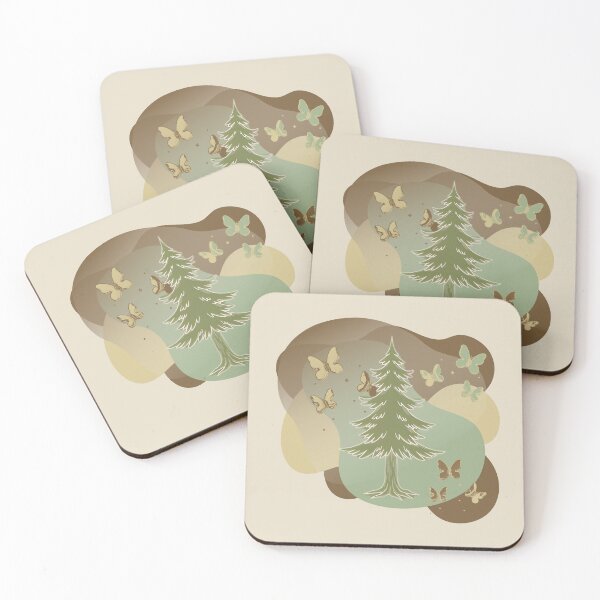 Item preview, Earthy Goblincore Pine Tree Butterfly Whimsical Nature designed and sold by Brinkenburger.