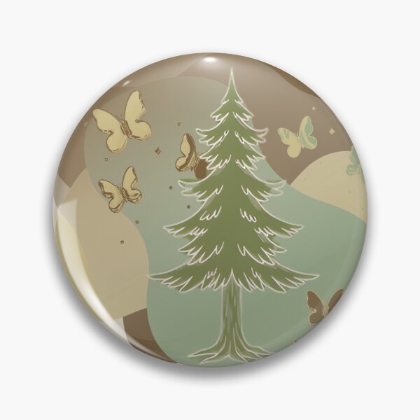 Item preview, Earthy Goblincore Pine Tree Butterfly Whimsical Nature designed and sold by Brinkenburger.